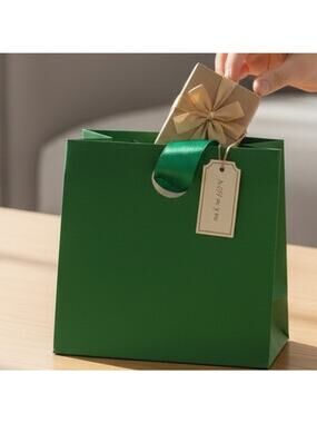 Vitalizart Paper Gift Bags with Ribbon Handles – Set of 10 Assorted Colors